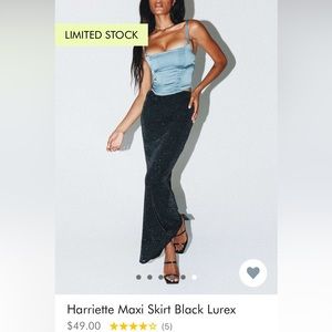 NWT Princess Polly “Harriette Maxi Skirt Black Lurex”